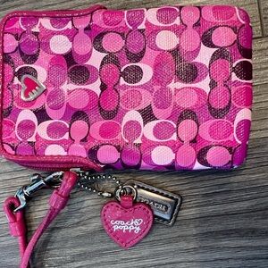 Coach Poppy Multicolor Pink Wristlet